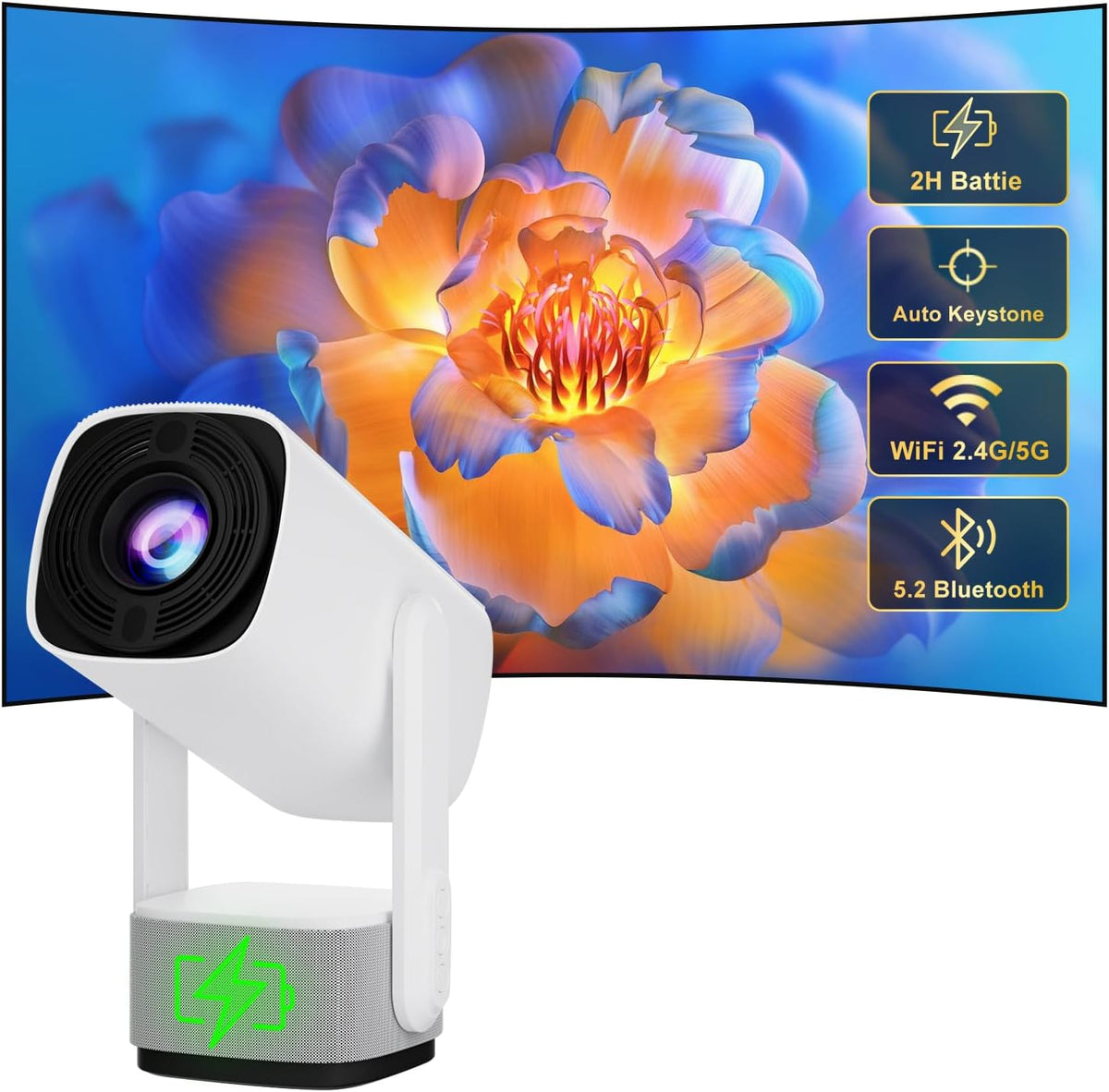 Outdoor Mini Projector R1 with Battery.