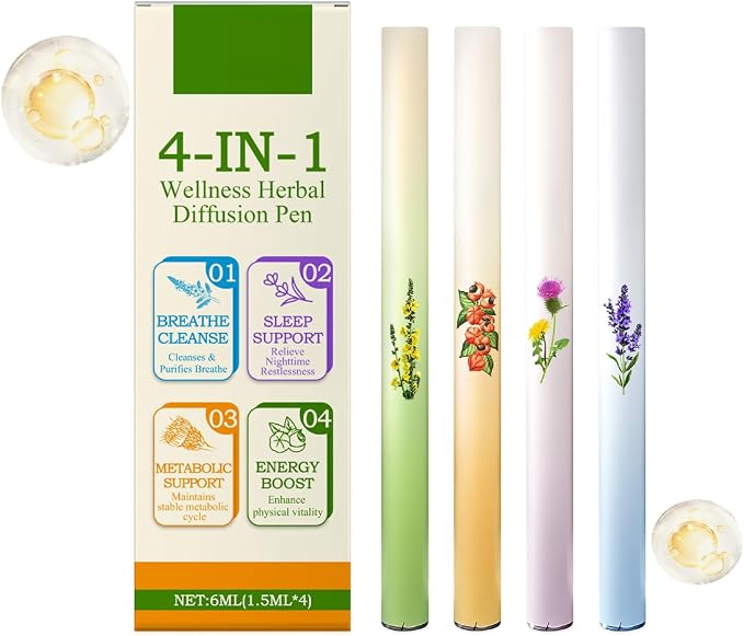 🌿 Herbal Diffuser Set  4 Aromas Pack  مجموعة معطر الأعشاب  4 روائح طبيعية
