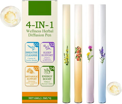 🌿 Herbal Diffuser Set  4 Aromas Pack  مجموعة معطر الأعشاب  4 روائح طبيعية