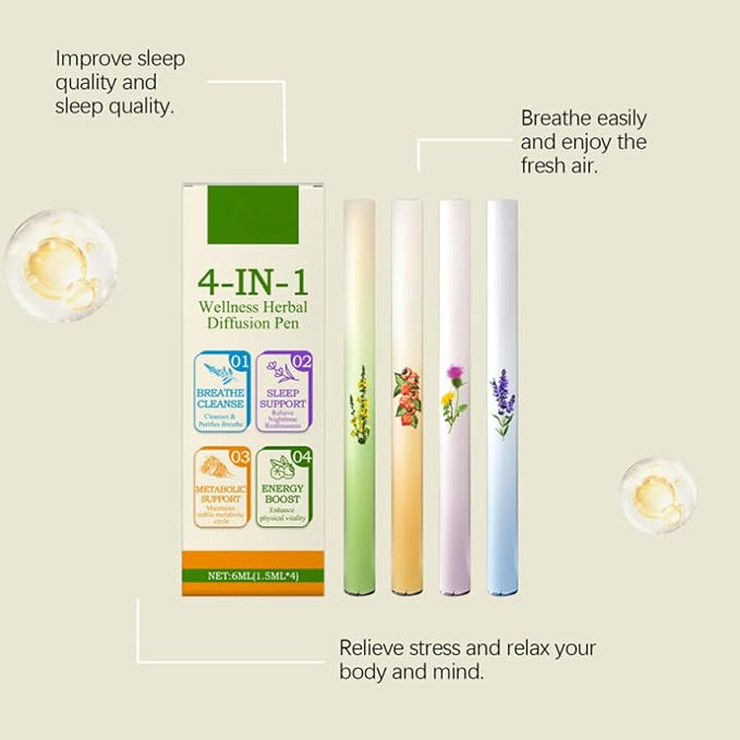 🌿 Herbal Diffuser Set  4 Aromas Pack  مجموعة معطر الأعشاب  4 روائح طبيعية