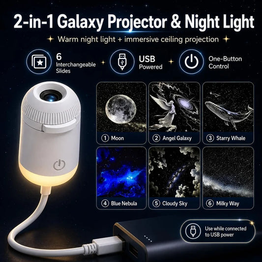 Portable Mini USB Starry Sky Projection Lamp | مصباح إسقاط السماء المرصعة بالنجوم المحمول USB