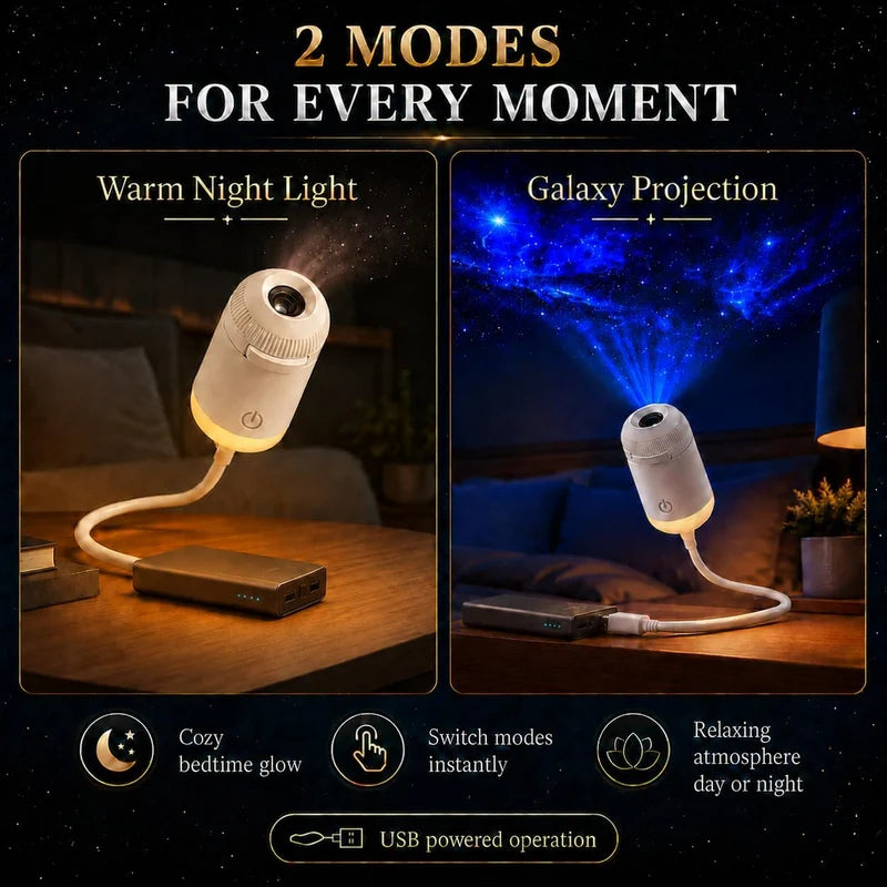 Portable Mini USB Starry Sky Projection Lamp | مصباح إسقاط السماء المرصعة بالنجوم المحمول USB